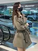 Coat for Women Medium Längd British Style Fashionable High End Korean Version Women Windbreaker High midja