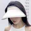 Sommer Neue Heißer Verkauf Leere Zylinder Weibliche Internet Celebrity Headless Gesicht Sonnencreme Hut Rollbar Outdoor Sport Sonnenhut Großhandel