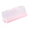 Plattor Portable Cake Pastry Carrier Tray: Rectangular Cupcake Stand Keeper Holder with Cover Display Box Container för transport