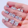 Bonjour hip-hop 3-10MM Hip Hop Baguette CZ Boucles d'oreilles avec vis arrière AAA Zircon Hommes Femmes Boucles d'oreilles carrées Tendance Bijoux de mariage Cadeau