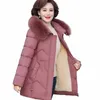winter Clothes New Medium Lg Down Cott Jacket Women Middle-aged Plush Thickened Cott Jacket Female Outwear m7bv#