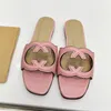 Designer sandals slippers round toe flip flops luxury women flat beach slides summer leather outdoor bath shoes size 35-41