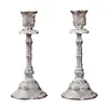 Candelabros 2 PCS Pilar de latón Candelabro Metal Taper Decoración para el hogar para la fiesta de bodas Mesa de cena Adorno de Navidad Dropship