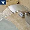 Rubinetti per lavandino del bagno Azos Rubinetto diviso Lavabo a cascata Ottone cromato Freddo e interruttore sotto il bancone El Doppia maniglia Tre H