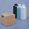Bouteilles de stockage Bouteille en plastique carrée vide avec couvercle de qualité alimentaire HDPE Conteneur Shampooing Lotion Peinture rechargeable