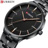 CURREN – montre à Quartz de luxe pour hommes, classique, bracelet en acier inoxydable noir, étanche, 30M282G, marque supérieure