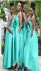 Arabic Style Teal Bridesmaid Dresses With Pockets Turquoise Satin Plus Size 2016 Negerian African Wedding Guest Maid of Honor Part6317589