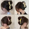 Hair Clips Haimeikang Lacquer Tulip Hair Claw Golden Luxury Headwear Hairpin For Women Sweet Ponytail Crabs Hair Clip Fashion Accessories Y240329