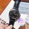 Роскошные механические дизайнерские часы, мужские часы с кожаным ремешком, водонепроницаемый хронограф, спортивные наручные часы для повседневных часов Calendarpaner liu KEIX