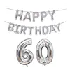 Decoração de festa 1 conjunto 18/30/40/50/60 anos feliz aniversário letras balões casamento rosa folha de ouro alfabetos criança adulto deco