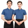 Catering servitör Workwear Summer Milk Tea Cake Fast Food Restaurant Ding Room Hot Pot Restaurant Workwear T-Shirt Women's Short S X0he#