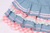 Y2K Kawaii Dżinsowa spódnica mini impreza słodka suknia balowa estetyczna spódnice o wysokiej talii 4 -warstwowe ciasto marszcze