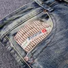 Fi Designer Männer Jeans Retro Gelb Blau Elastic Slim Zerrissene Jeans Männer Hosen Patchwork Vintage Casual Denim Hosen Hombre f2jc #