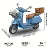 och retro Scooter Motorcykelmodell Byggnadsblock V 300 Motorcykel Bricks MOC High Reduction Classic Collection Education Toys for Boys Girls Gifts