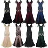 European och amerikansk sexig kväll Dr Femininity Elegant Sequin Dr Gatsby Vintage Dr Plus Size Banquet Party Dres 85q0#