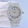 Roles Watch Relógios Suíços Moissanite Diamond Mens Top Designer Automático Mecânico 1200 Strass Mosaico Deslumbrante Função Super Luminosa Design À Prova D 'Água