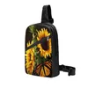 Backpack Sling Bag Sunflower And Butterfly Chest Package Crossbody For Cycling Travel Hiking