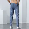 korean Streetwear Jeans For Men Stretch Skinny Men's Clothing Cott Fi Denim Trousers Slim Casual Pants Gray Classic 2023 f8em#