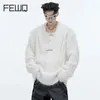 Men's Sweaters FEWQ V-neck Male Faux Mink Sweater Metal Decoration Knitting Pullovers Korean Fashion Stylish Pullover Knits 9C4020