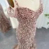 shar Said Luxury Pink Mermaid Feathers Prom Dres Spaghetti Straps Green Black Blue Women Wedding Evening Dr SS169 O4Ql#