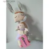 Nadziewane pluszowe zwierzęta 42 cm oryginalne nowe przybycie Piękny Metoo Rabbit Doll Doll Fophed Animal Soft Plush Toys For Children Prezent240327