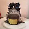 100 шт., подарочный пакет из органзы с бантом и шнурком, упаковочная сумка для конфет, печенья, сумки для хранения ювелирных изделий, день рождения, свадьба, пользу 240322