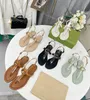 Designer Slippers Double G Thong Sandal Luxury Slides Women Brand Beach Shoes Flip Flops Letter Pink Embroidered Shoe