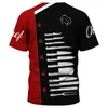 Herrens kortärmning 3D-tryck T-shirt Chef Uniform Cook Food Service Tops för Hotel Restaurant Kitchen Canteen Cake Shop Bakery A58S#