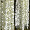 Decorative Flowers White Wall Hanging Wedding Decoration Garden Living Room Fake Garland Wisteria For Home