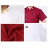 short-sleeved Hotel Chef Jacket Male Cook Summer Uniform Restaurant Catering Bakery Coffee Shop Waiter Antifouling Shirt 62cO#