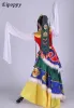 Tybetańska wydajność tańca kostiumów lg białe jedwabne rękawy żeńskie dr tybetańskie taniec