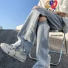 Men jeans knähål rippade stretch mager denim byxor fast färg höst hip-hop stil smala passformbyxor 2023 pantales man g0mv#