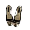 Sälj vår sommar mode sandles runda tå färgade chunky klackar kvinnor skor mitt klack baotou sandaler flip flop 240228