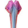 فساتين غير رسمية مطوية لباس ربيع أزياء المرأة الراقية شعور تدريجيا ألوان الخفافيش الأكمام شرابات النمط الخامس