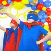 Party Decoration 128st Confetti Blue Red Yellow White Action Balloons Garland Kit For Boys and Girls Games Heroes Birthday Decorations