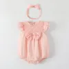 sommarflickor rosa rompers baby nyfödda kläder med spädbarn ny född romper kostym overall kläder jumpsuit barn bodysuit för spädbarn outfit l1df#