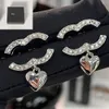 925 Silver High-end Brand Designer Earrings Letter Stud Stainless Steel Earring Women Crystal Pearl Eardrop Diamond Earring Wedding Party Jewelry Gifts With Box