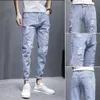 2022 Nieuwe Mannen Skinny Ripped Jeans Mannen Fi Casual Elastische Cott Slanke Denim Broek Mannelijke Merk Kleding Broek Mannen jeans 64E7 #