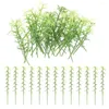 Dekoratif çiçekler 40pcs sahte bambu ağaçları mini bahçe manzara plastik