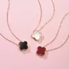 Vans Clover Necklace S925 Silver Necklace Rose Gold Clover Halsband Dammode Simple Trend Chain Valentine's Day Gift