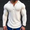 Hoodies masculinos cor sólida casual camiseta topo de manga comprida fino ajuste plissado capuz rua férias rendas até retalhos roupas