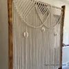 Tapestries Macrame Wall Hanging Pattern Window Curtain Backdrop Room Divider Boho Doorway Curtain-Without Rod