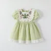 Enfants bébé filles robe été vert vêtements tout-petits vêtements bébé enfants filles violet rose robe d'été V51I #