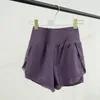 Esportes shorts de secagem rápida verão combinando calças de pernas largas de mulheres anti -yoga elástica de roupas 240106