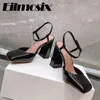 Dress Shoes Rhinestone Shallow Chunky Heels Women 2024 Square Toe Sexy Mary Jane Gladiator Closed Crystal