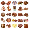 Gift Wrap 50/100Pcs INS Novelty Cartoon Cute Kawaii Chocolate Stickers PVC Waterproof Decals For Kids Boys Girls Toys Gifts