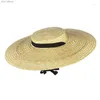 Breda brimhattar 15 cm 12 cm 18 cm halmhatt för kvinnor långa band damer strand sommarsol visir cap