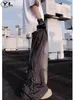 Boucle en métal Conception Jeans Droit Homme High Street Gothique Rétro Baggy Denim Pantalon Mâle Hip Hop Multi Poche Pantalon Large V2XD #