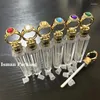 Storage Bottles 50Pcs Empty Unique Clear Gold Ring Shape Lipstick Lip Gloss Container Diamond Top Lipgloss Cosmetic Tubes With Wands 2.5ml