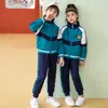 Ensemble d'uniforme scolaire personnalisé pour les écoliers, vêtements scolaires de printemps et d'automne, uniformes de classe de réunion sportive pour enfants 03mu #